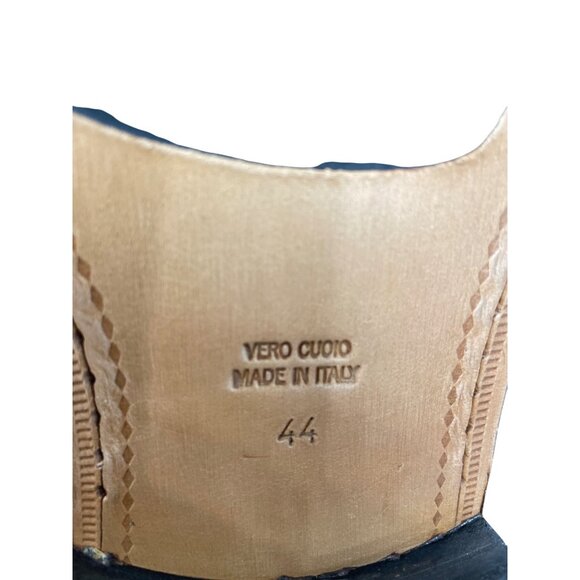 Calzoleria Toscana Handcrafted Mens Italian Leather Tan Loafers Sz 11 SKU 9479 - Picture 5 of 16